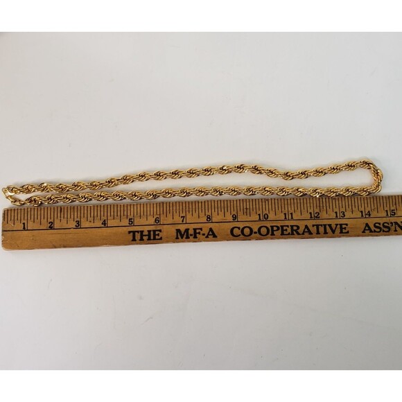 Vtg Napier Gold Tone 30" Twisted Rope Chain Necklace Signed Heavy Chunky Thick - Picture 5 of 6